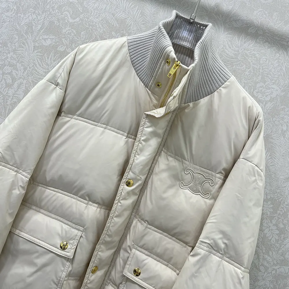 Celine Women Puffer Jacket In Light Nylon-Beige - image 4