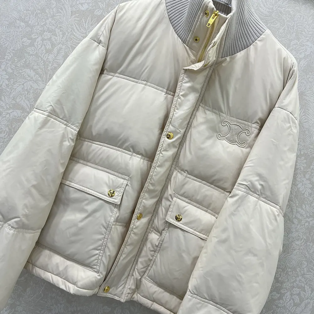 Celine Women Puffer Jacket In Light Nylon-Beige - image 5