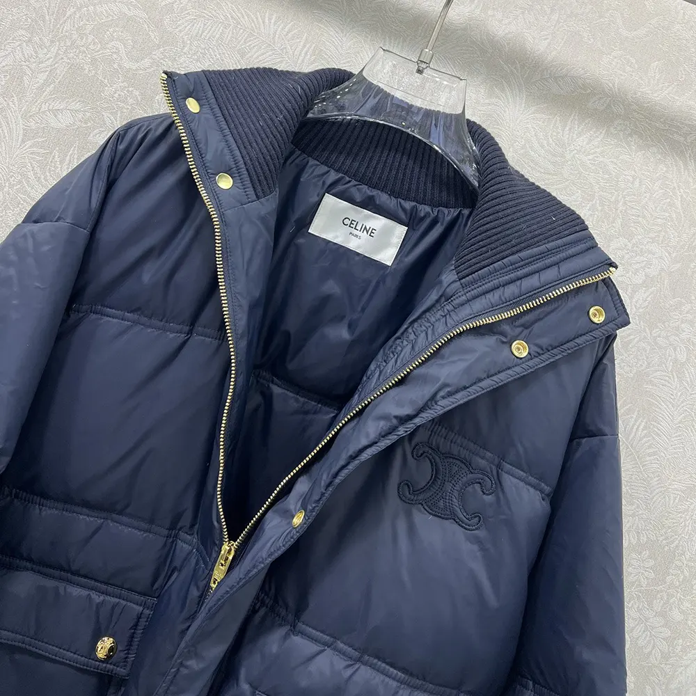 Celine Women Puffer Jacket In Light Nylon-Navy - image 5