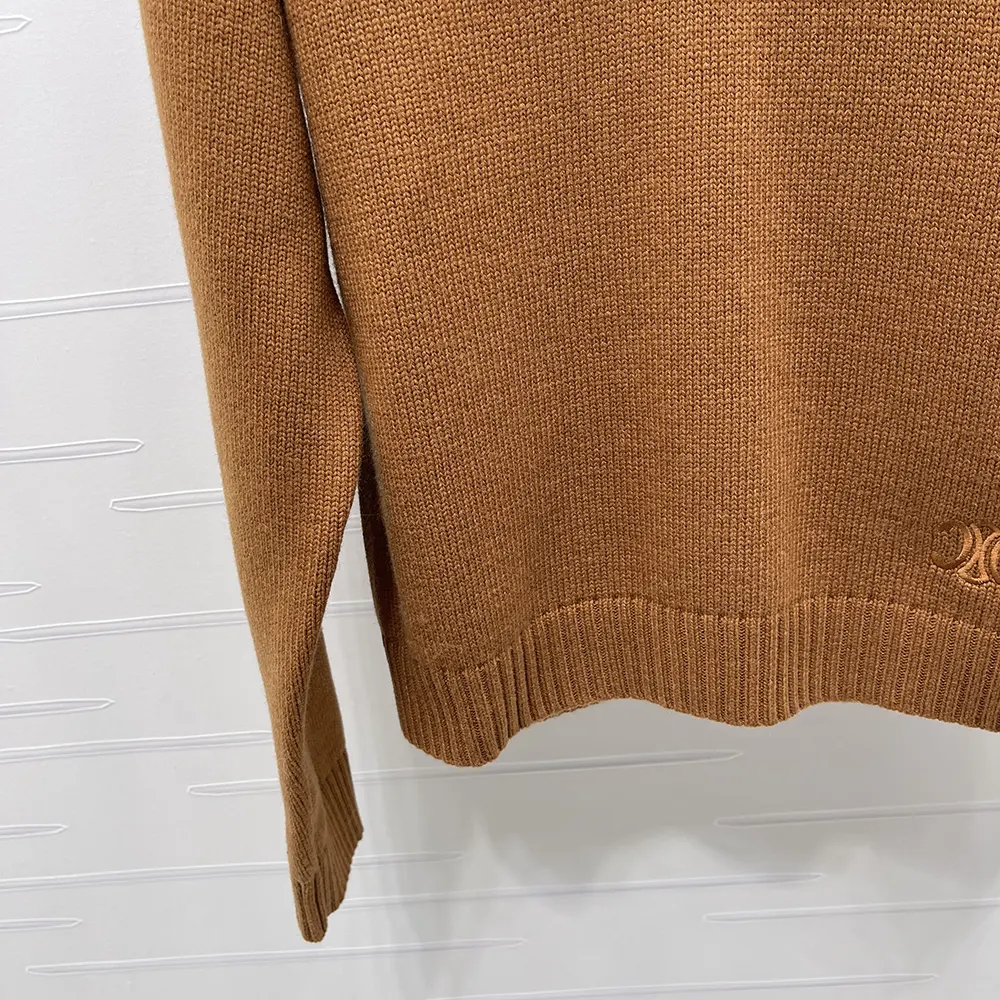 Celine Men V-Neck Sweater in Cashmere-Brown - image 9