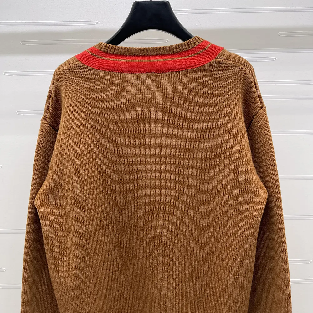 Celine Men V-Neck Sweater in Cashmere-Brown - image 7