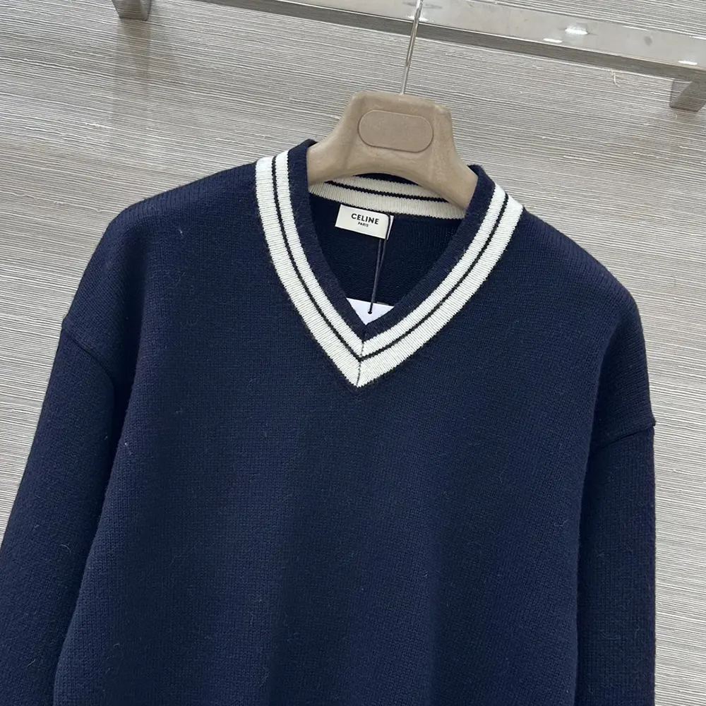 Celine Women V-Neck Sweater in Cashmere - image 4