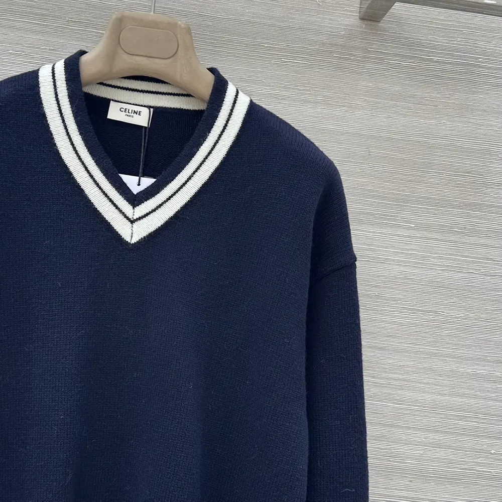 Celine Women V-Neck Sweater in Cashmere - image 6