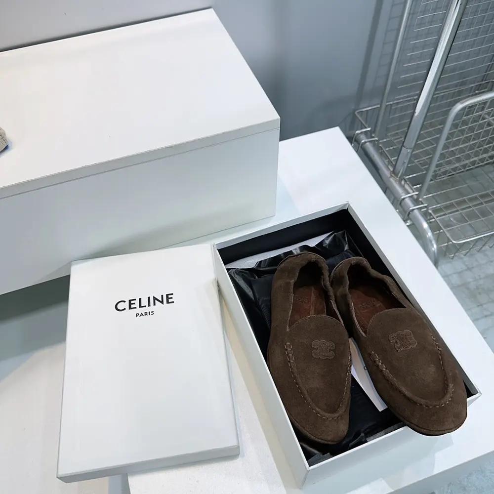 Celine Unisex Adam Loafer In Suede Calfskin-Chocolate - image 10