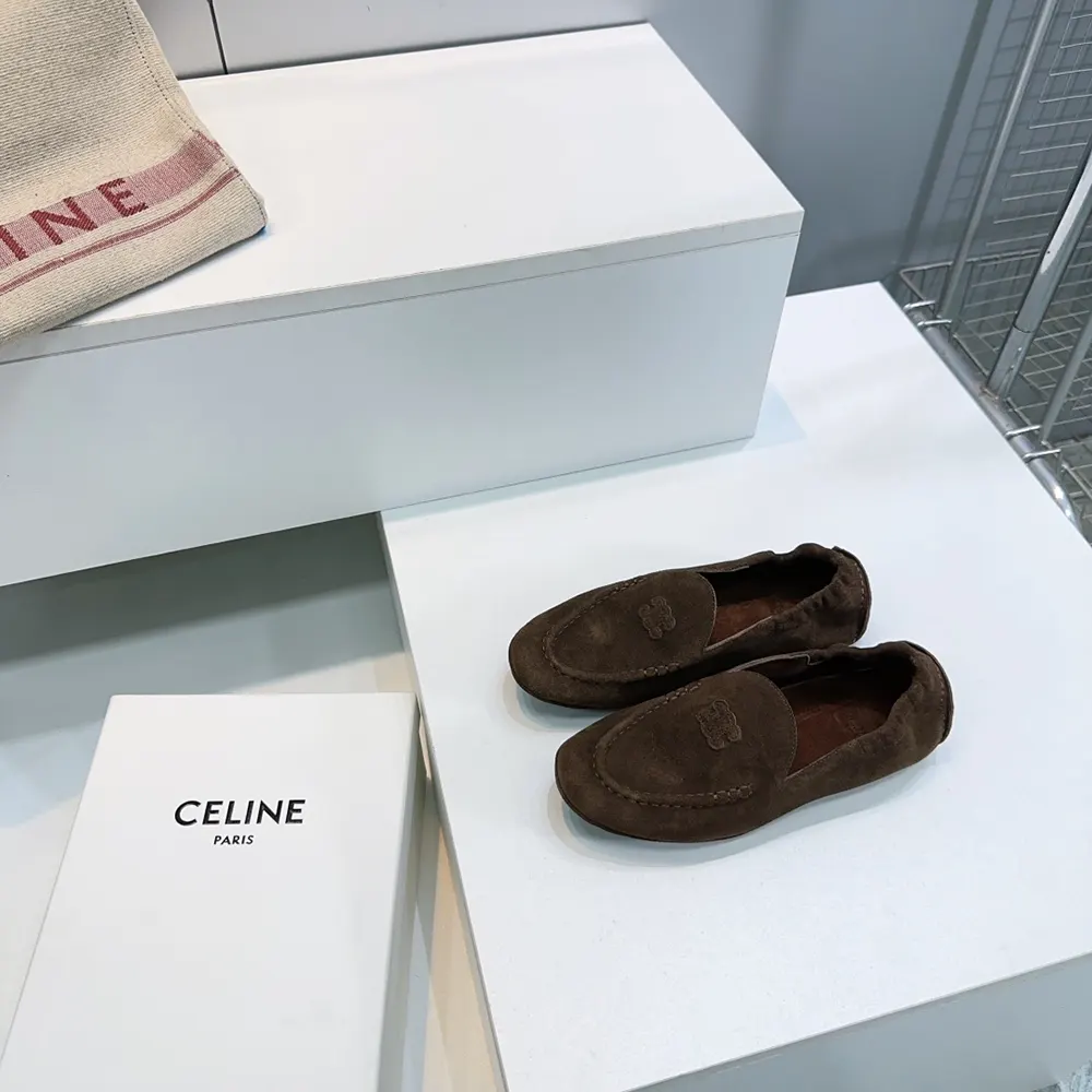 Celine Unisex Adam Loafer In Suede Calfskin-Chocolate - image 7