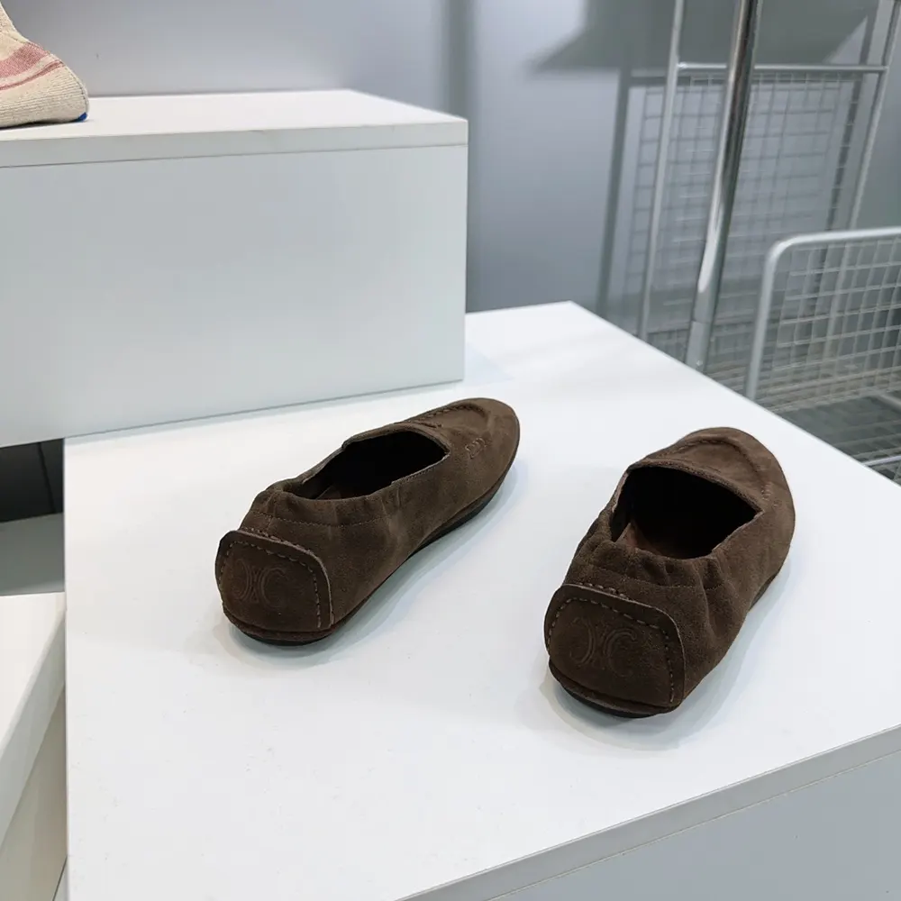 Celine Unisex Adam Loafer In Suede Calfskin-Chocolate - image 5