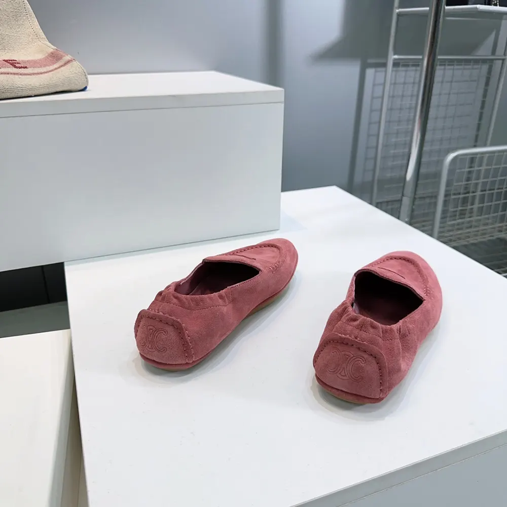 Celine Unisex Adam Loafer In Suede Calfskin-Pink - image 9