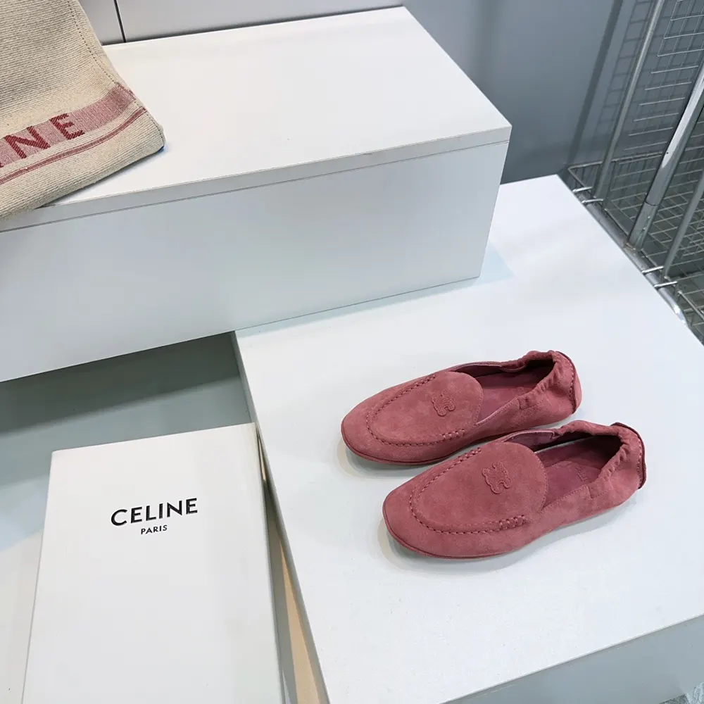 Celine Unisex Adam Loafer In Suede Calfskin-Pink - image 5