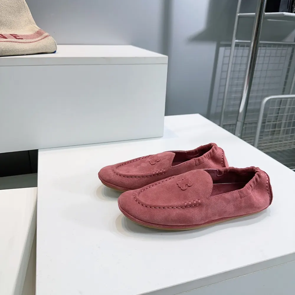 Celine Unisex Adam Loafer In Suede Calfskin-Pink - image 4