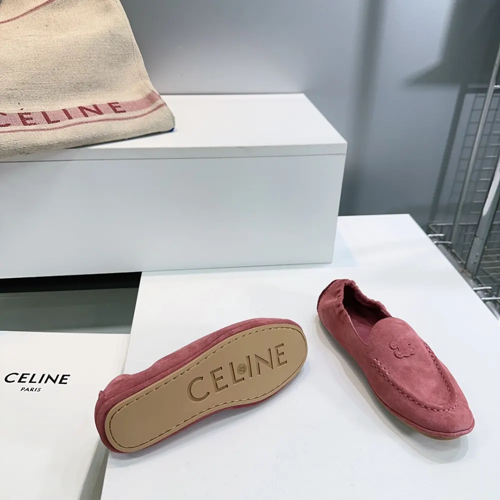 Celine Unisex Adam Loafer In Suede Calfskin-Pink - image 10