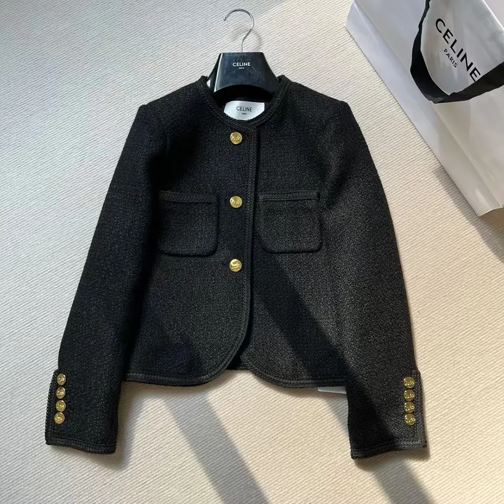 Celine Women Classic Chasseur Jacket in Boucle Tweed-Black - image 4