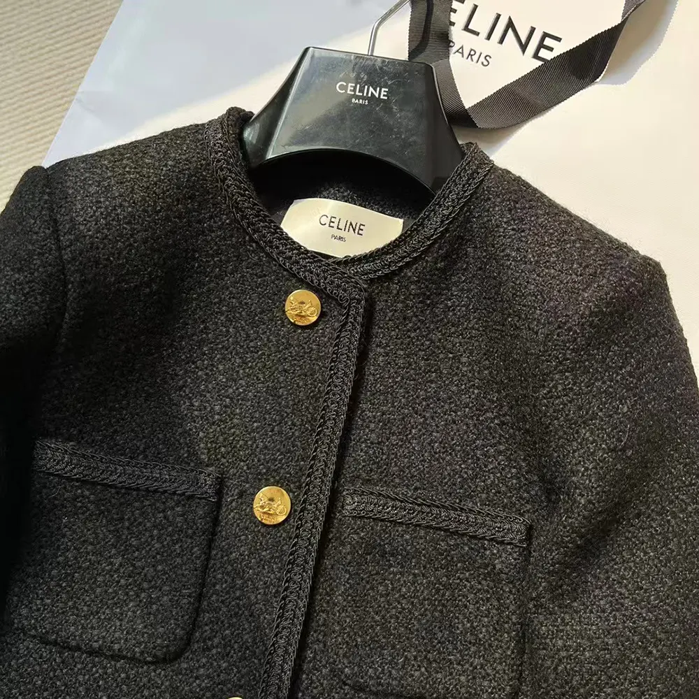 Celine Women Classic Chasseur Jacket in Boucle Tweed-Black - image 7