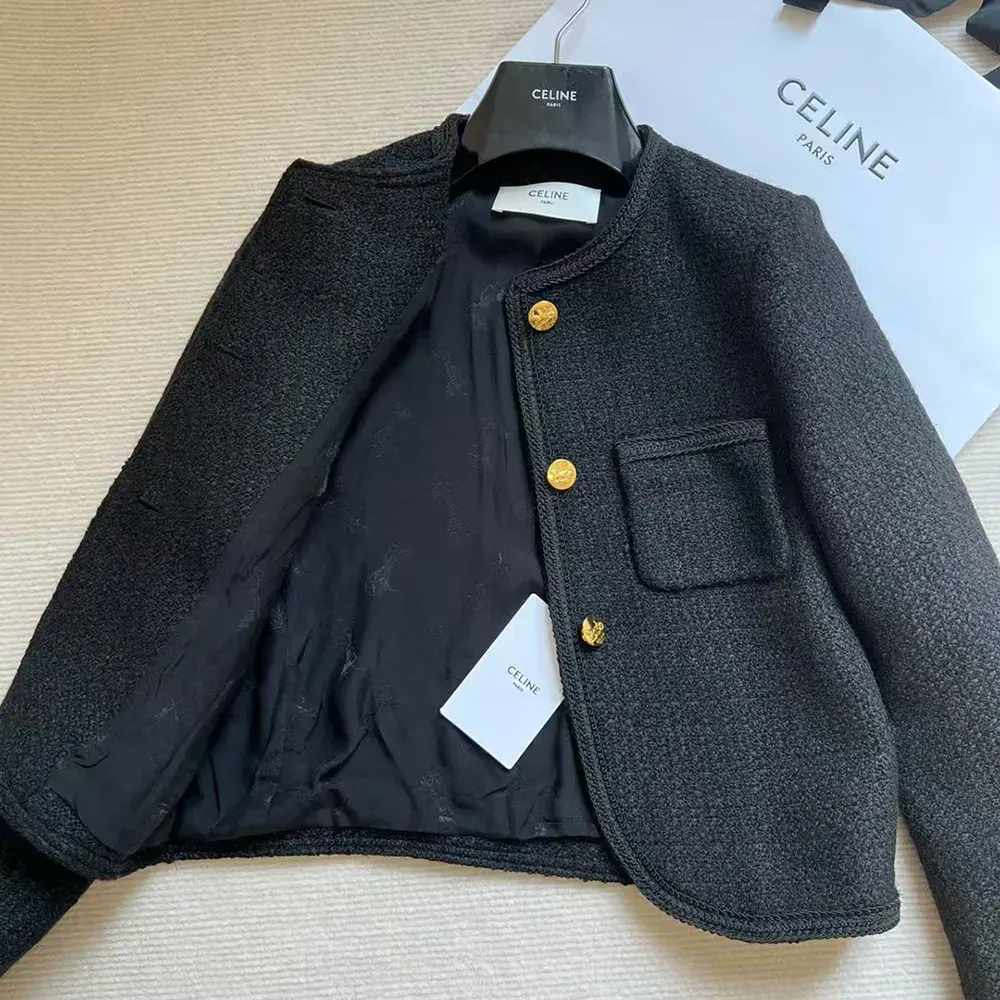 Celine Women Classic Chasseur Jacket in Boucle Tweed-Black - image 5
