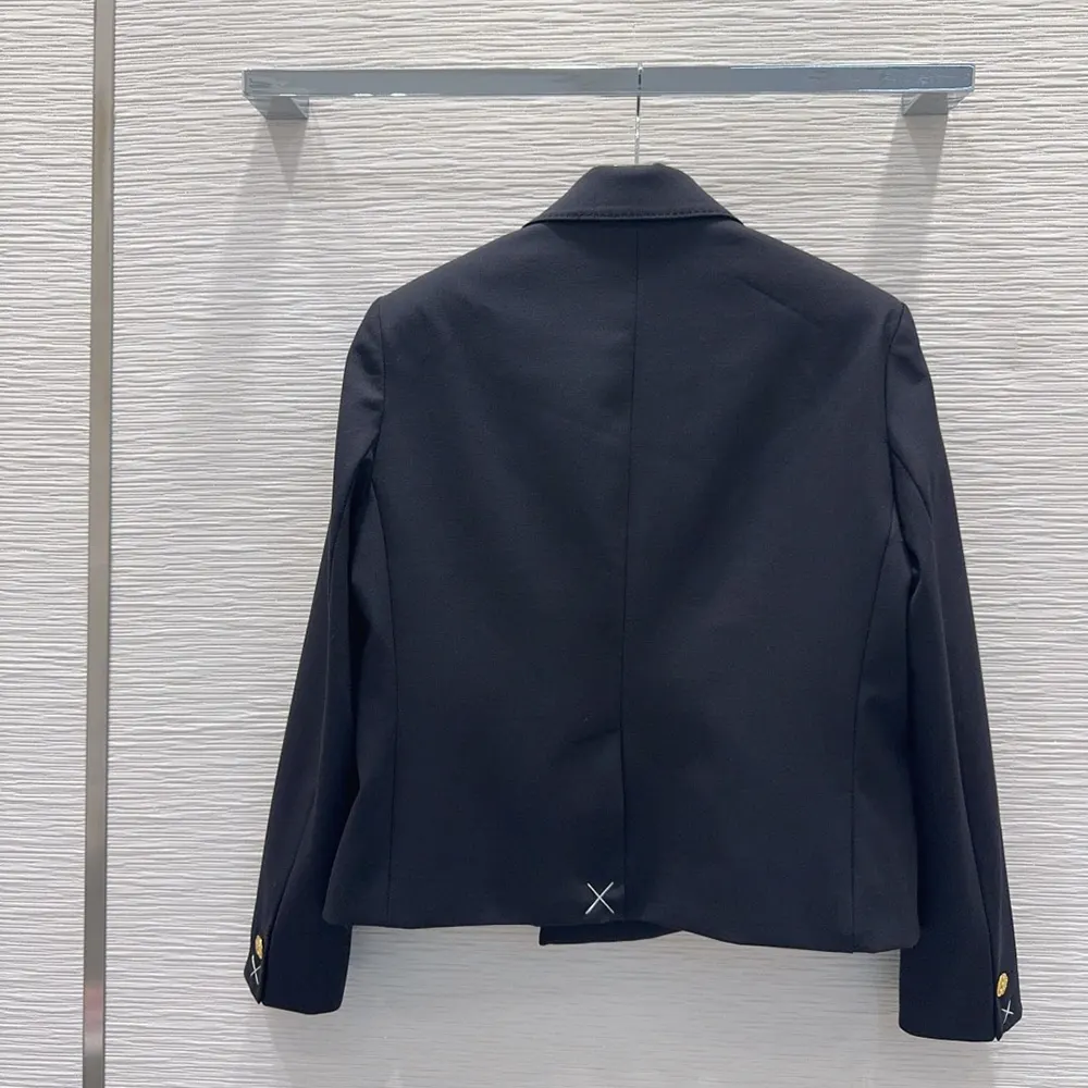 Side angle showcasing tailored slim fit of Celine Women Colonne Blazer