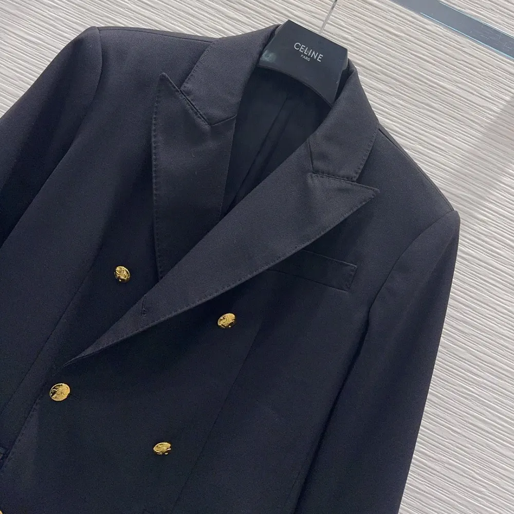 Celine Women Colonne Blazer in Wool Gabardine - image 4