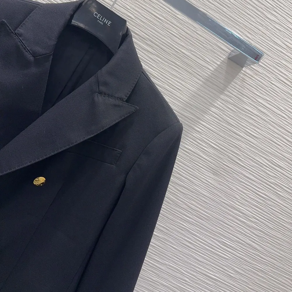 Celine Women Colonne Blazer in Wool Gabardine - image 9