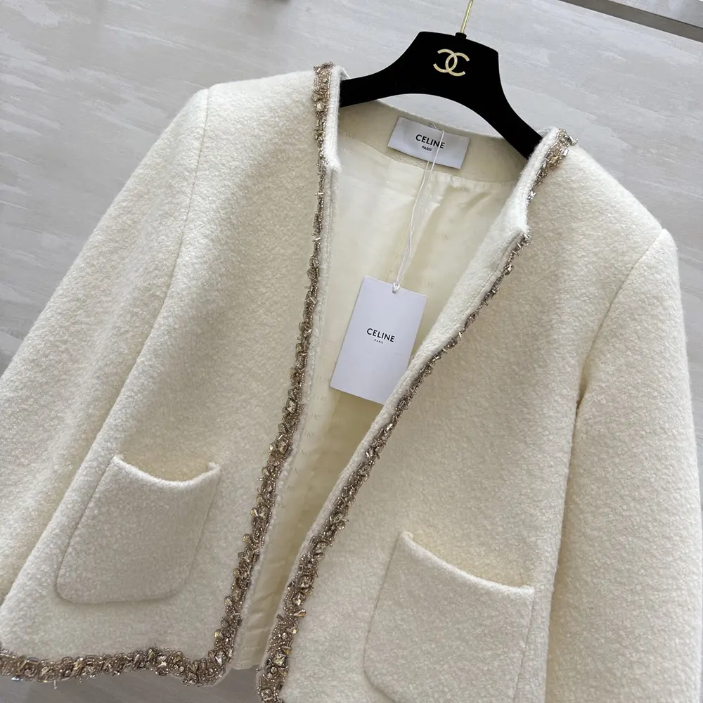 Celine Women Embroidered Chelsea Jacket in Silk Natté - image 7