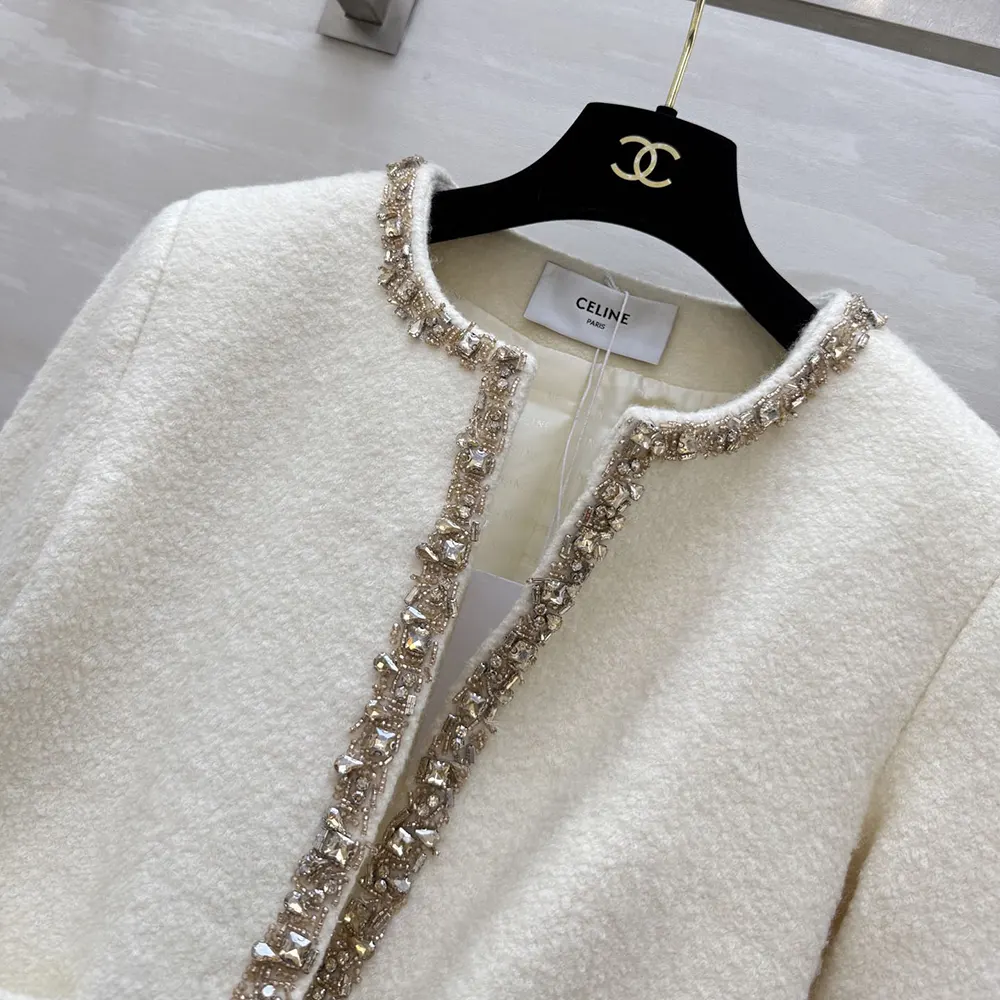 Celine Women Embroidered Chelsea Jacket in Silk Natté - image 5