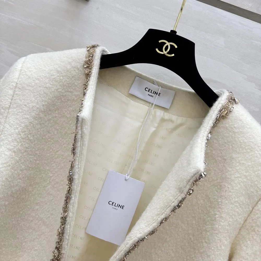 Celine Women Embroidered Chelsea Jacket in Silk Natté - image 6