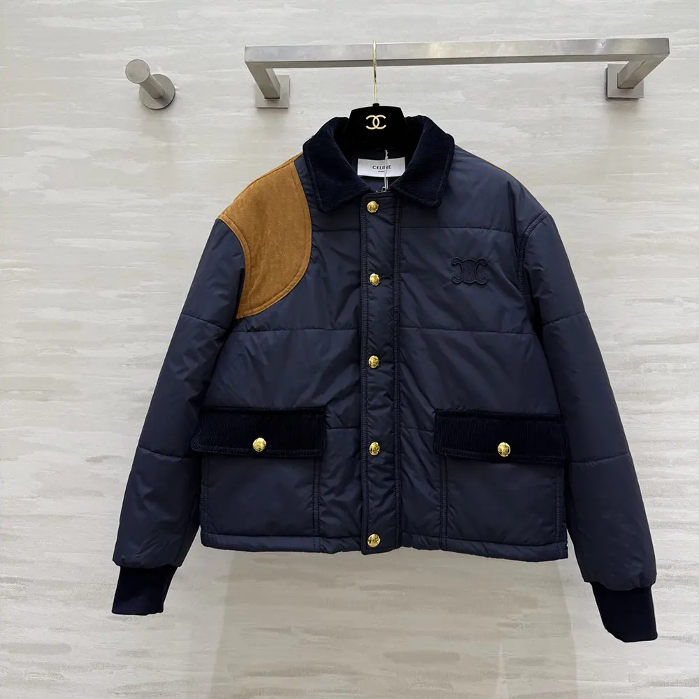 Close-up of Celine Men Triomphe Jacket zipper and hardware detail