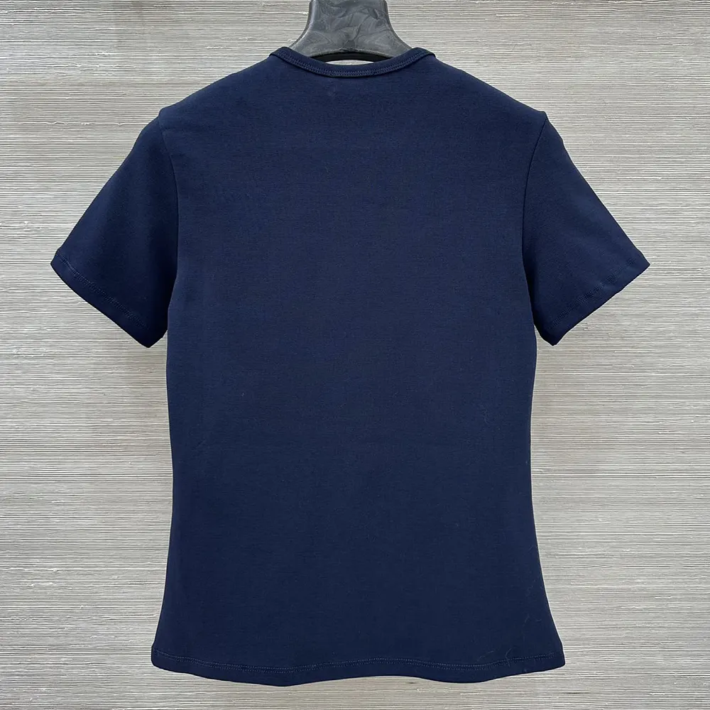 Side angle showing fitted silhouette of Celine Women Triomphe T-Shirt