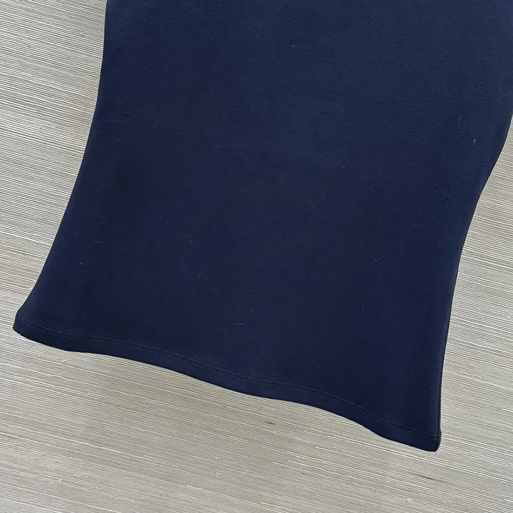 Celine Women Triomphe T-Shirt In Ribbed Cotton Jersey-Navy - image 8