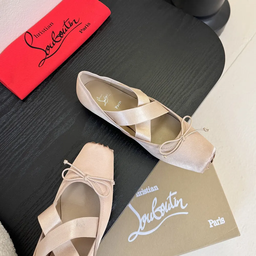 Christian Louboutin Women Cassiasticina Ballerinas Crepe Satin-Pink - image 6
