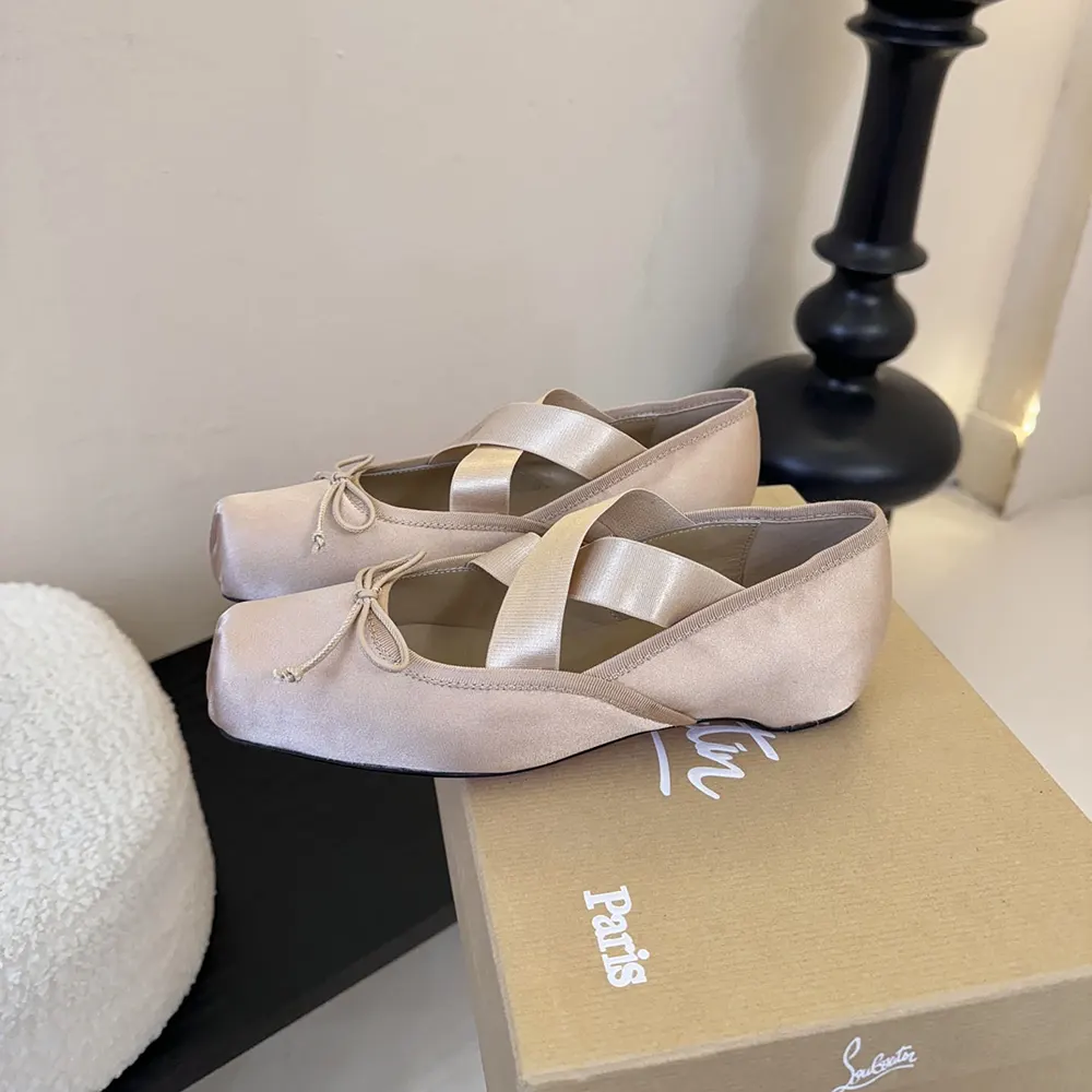 Christian Louboutin Women Cassiasticina Ballerinas Crepe Satin-Pink - image 4