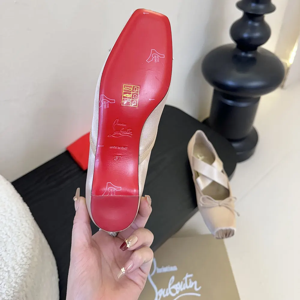 Christian Louboutin Women Cassiasticina Ballerinas Crepe Satin-Pink - image 7