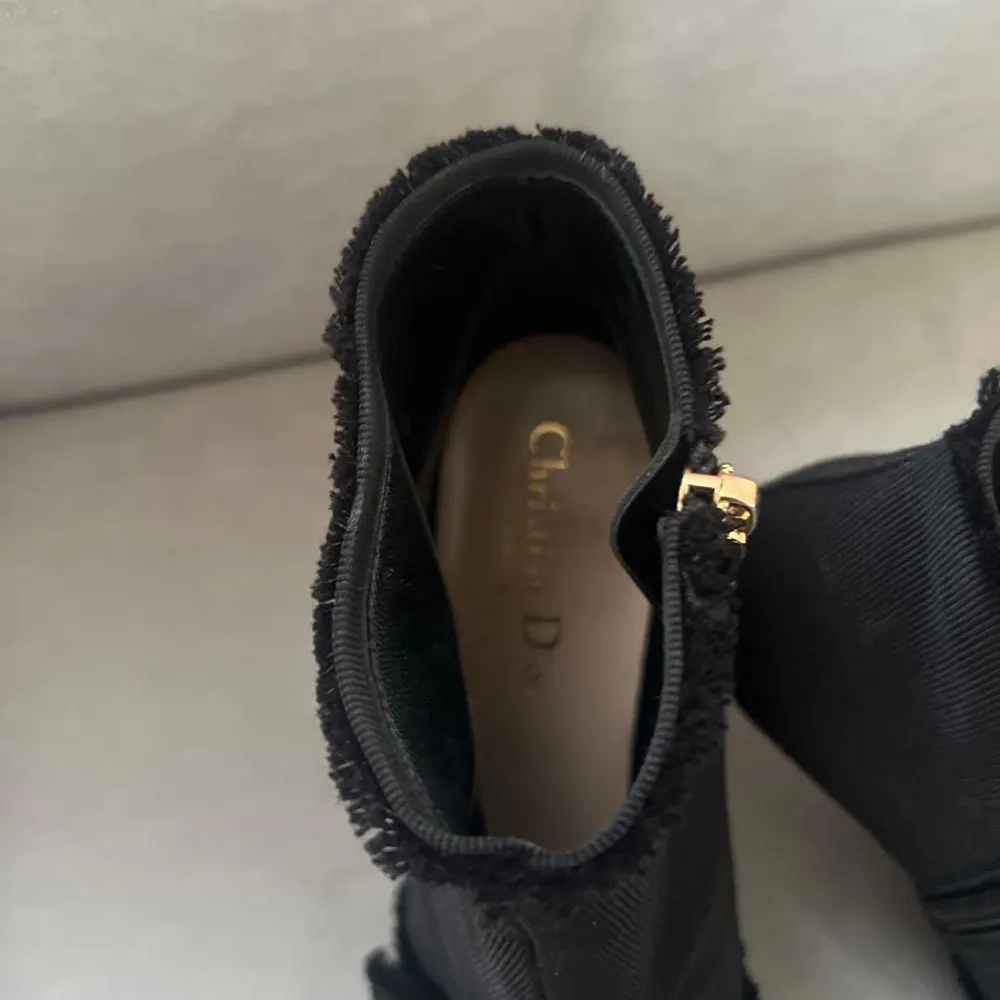 Dior Women Adiorable Pump Black Fringed Grosgrain Ankle Boots - image 4