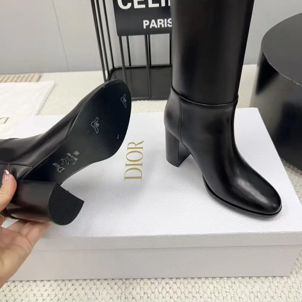 Dior Women D-Town Heeled Boot Black Supple Calfskin - image 6