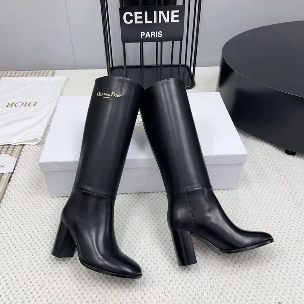 Dior Women D-Town Heeled Boot Black Supple Calfskin - image 4