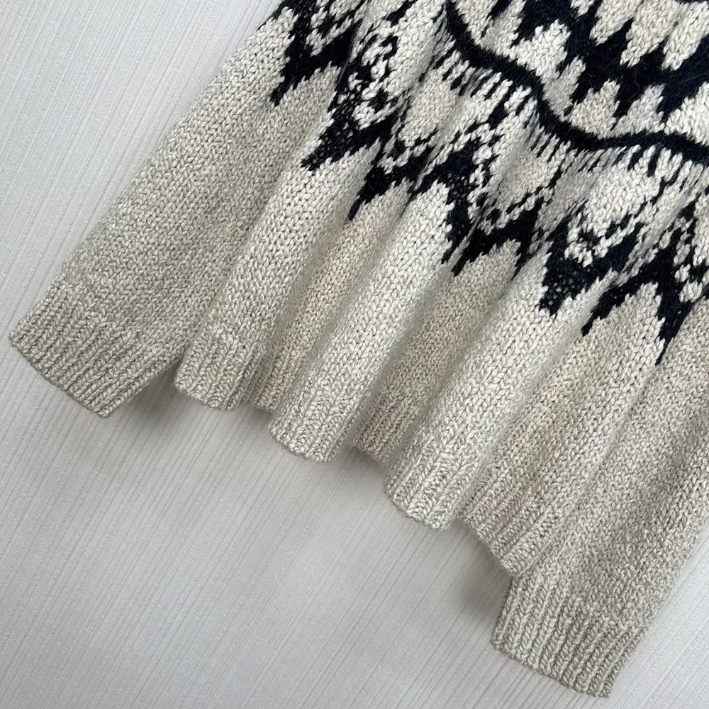 Dior Men DiorAlps Sweater Beige and Black Alpaca Wool and Cotton Knit - image 9