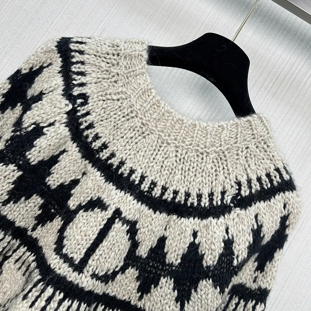 Dior Men DiorAlps Sweater Beige and Black Alpaca Wool and Cotton Knit - image 6