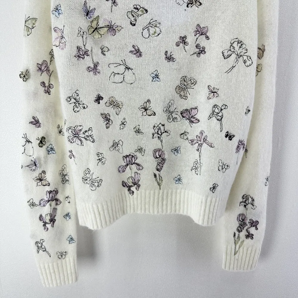 Dior Women Embroidered Sweater White Alpaca Cashmere and Silk Knit - image 9