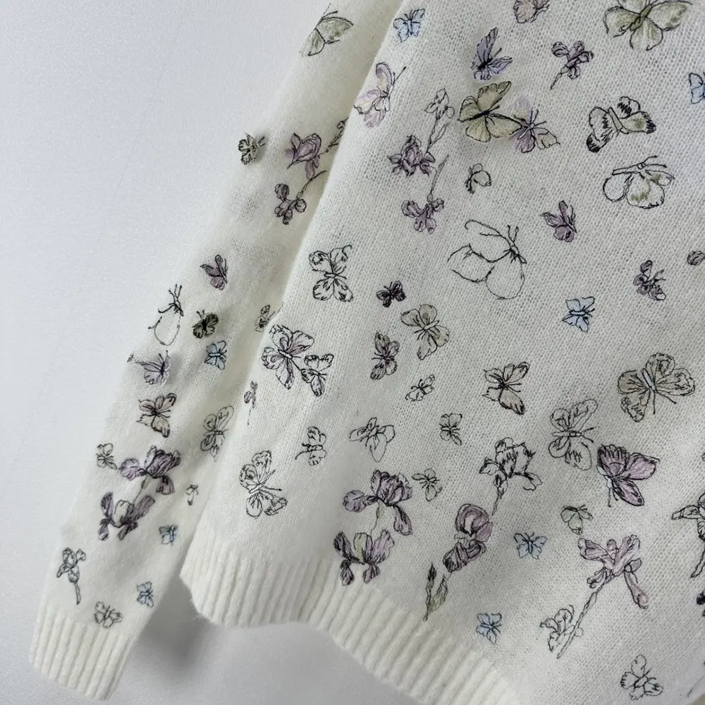 Dior Women Embroidered Sweater White Alpaca Cashmere and Silk Knit - image 8