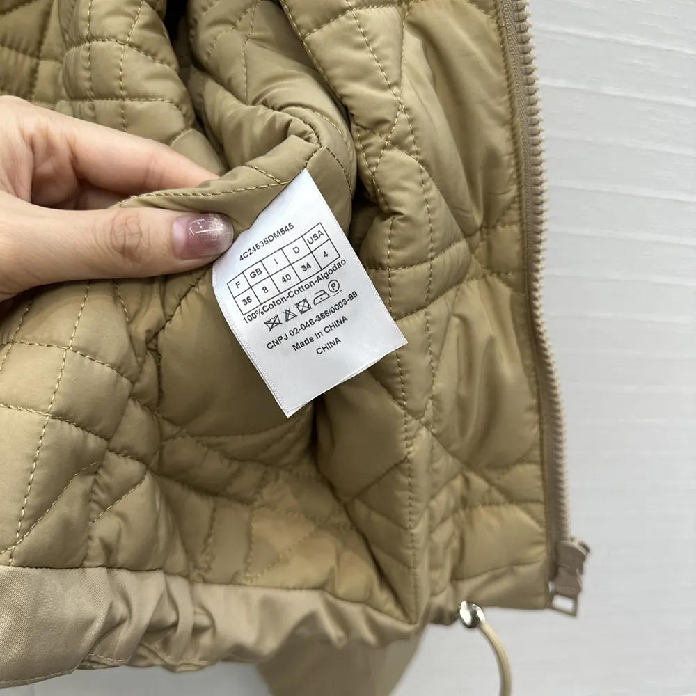 Dior Women Jacket with Scarf Collar Beige Padded Silk Faille - image 10