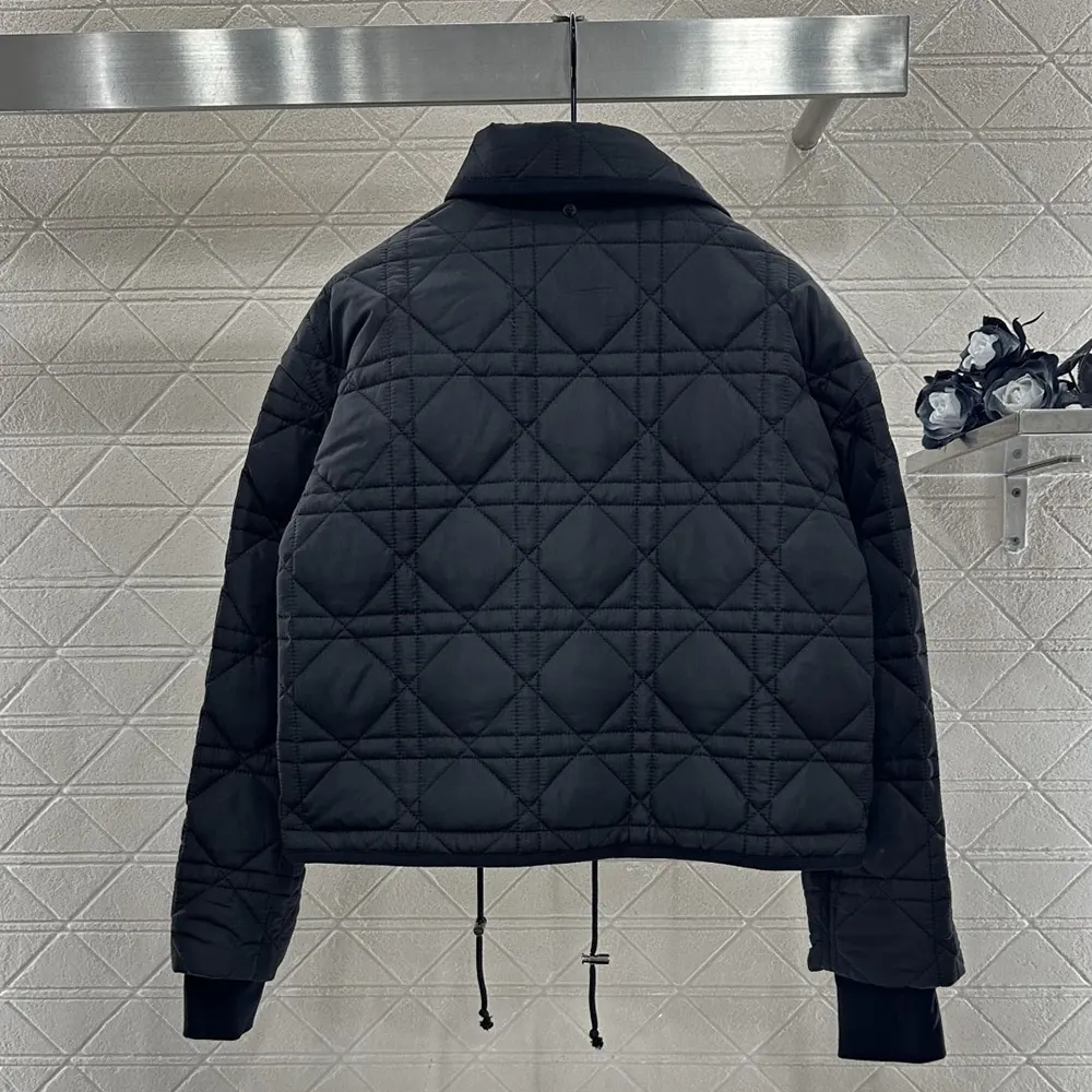 Dior Women Macrocannage Coat with Scarf Collar Black Quilted Technical Taffeta - image 4
