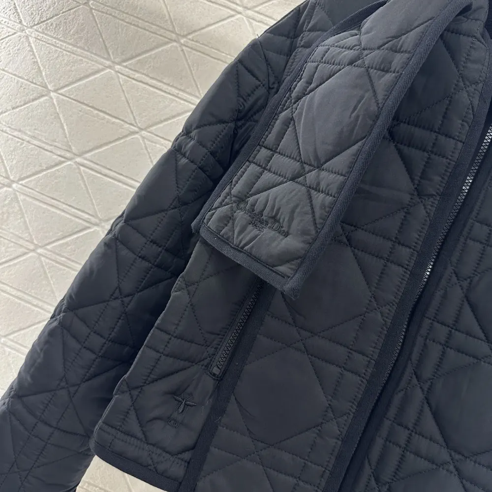 Dior Women Macrocannage Coat with Scarf Collar Black Quilted Technical Taffeta - image 7