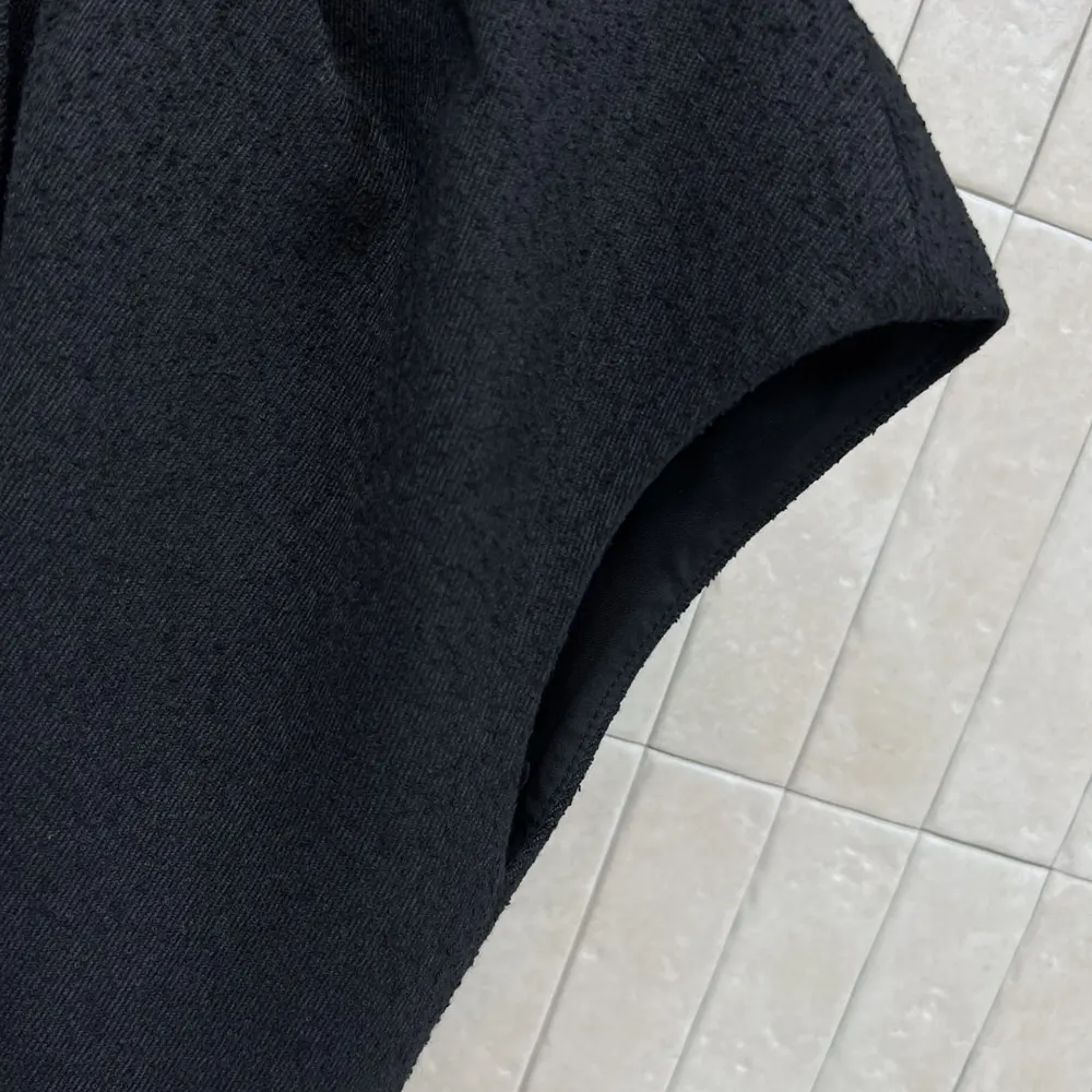 Dior Women Mid-Length Belted Dress Black Virgin Wool-Cotton-Blend Bouclé - image 6