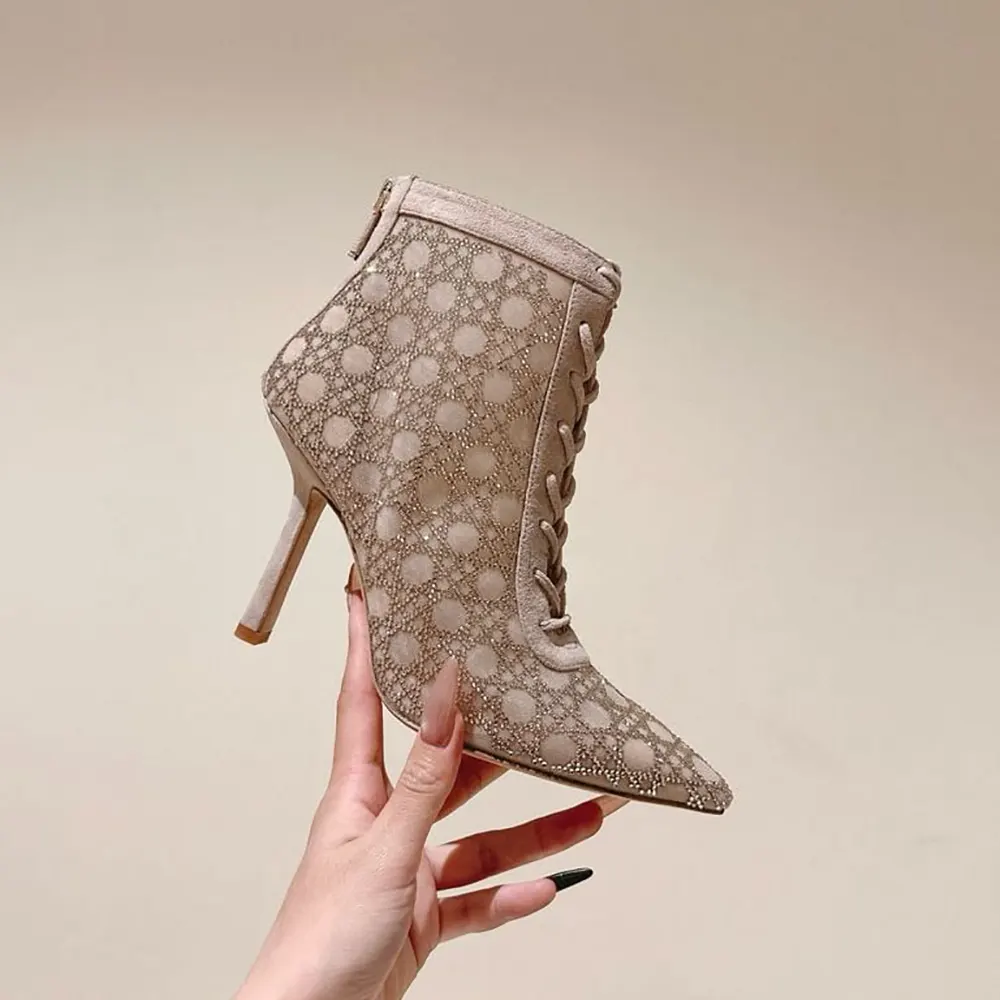 Rear angle showing silhouette of Dior Women Naughtily-D Heeled Ankle Boot