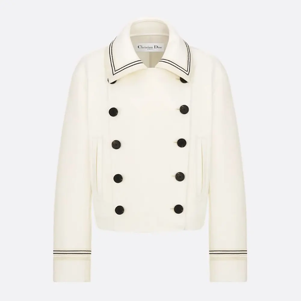 Front view of Dior Women Peacoat Ecru showing tailored silhouette