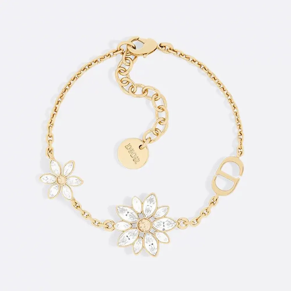 Front view of Dior Women Petit CD Lucky Baroque Earrings Gold-Finish Metal