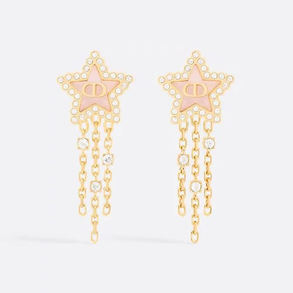 Front view of Dior Women Petit CD Lucky Baroque Earrings gold-finish metal