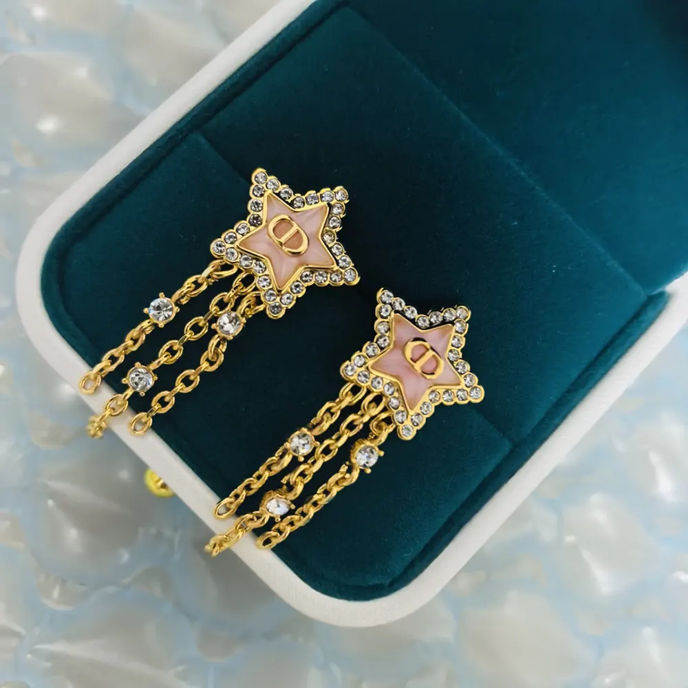 Dior Women Petit CD Lucky Baroque Earrings Gold-Finish Metal Silver-Tone Crystals - image 4