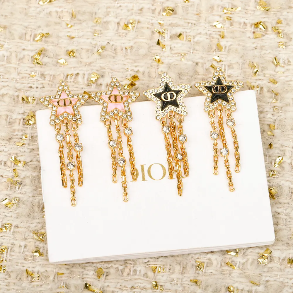 Dior Women Petit CD Lucky Baroque Earrings Gold-Finish Metal Silver-Tone Crystals - image 6