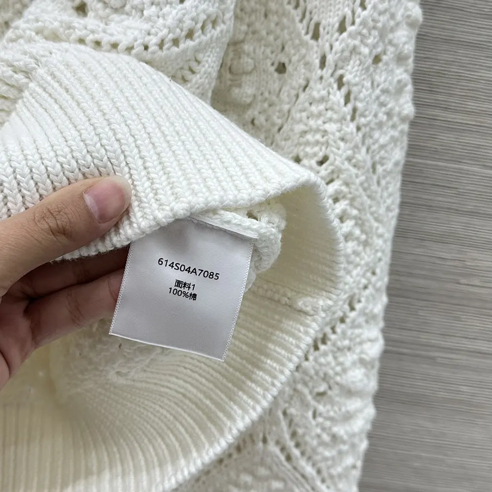 Dior Women Twinset White Openwork Cotton Knit - image 10