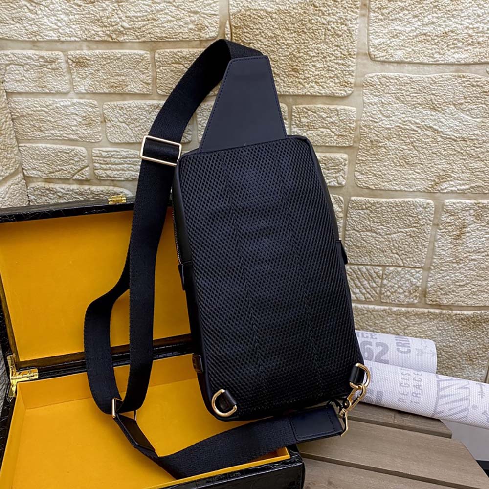 Fendi Men Monster Sling Bag Nylon And Leather Medium Crossbody Bag In Black - image 7