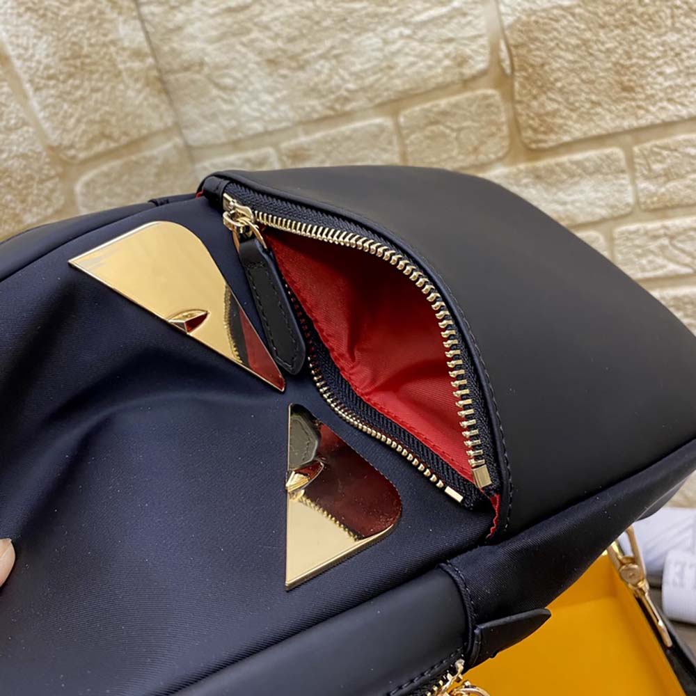 Fendi Men Monster Sling Bag Nylon And Leather Medium Crossbody Bag In Black - image 10