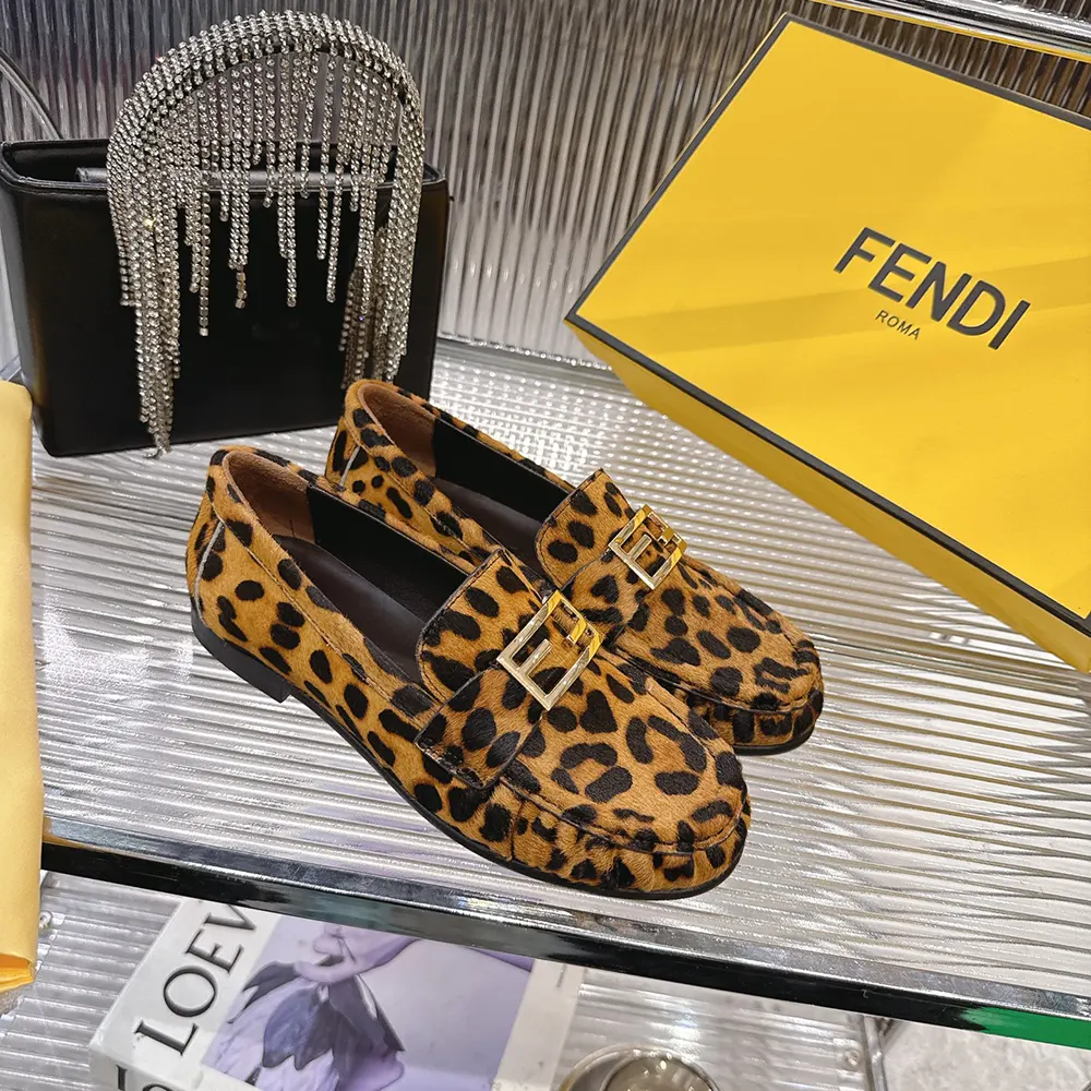 Fendi Women Baguette Printed Cavallino Calfskin Loafers - image 6